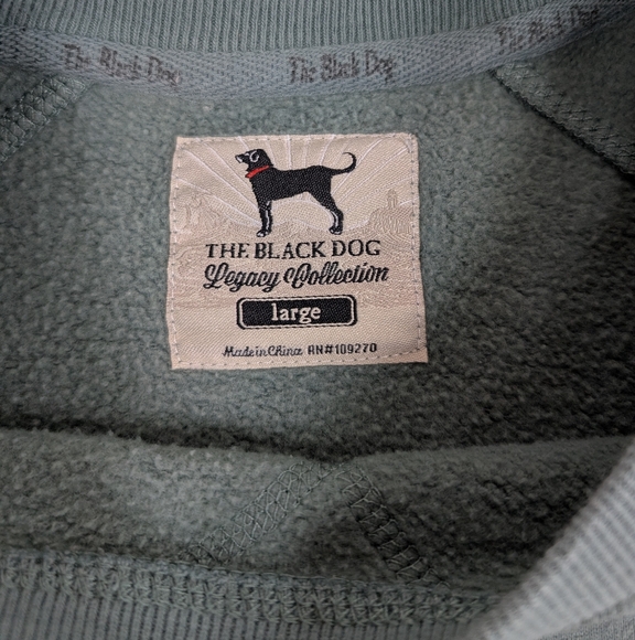 The Black Dog Sage Green Pull Over Sweatshirt Large [176] - Picture 3 of 12